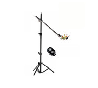 Напольная стойка для кольцевой лампы LS-G18B на усиленном штативе (LS8806) с крючком для противовеса для съемки сверху с держателем для телефона и кнопкой Bluetooth