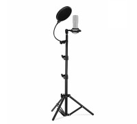 Напольная стойка JBH-G146 с держателем для микрофона паук и поп-фильтром 15.5 см