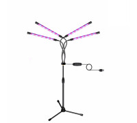 Фитолампа светодиодная, светильник для растений на штативе FL-ML-P с пультом на проводе, 4 панели