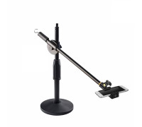 Настольная стойка для горизонтальной съемки сверху ZM-PRO63PH с держателем для телефона на пластиковом шарнире и крючком для противовеса