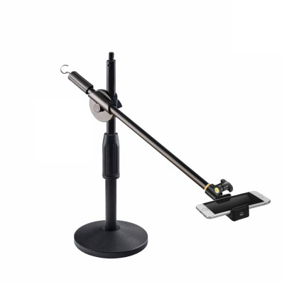 Настольная стойка для горизонтальной съемки сверху ZM-PRO63PH с держателем для телефона на пластиковом шарнире и крючком для противовеса