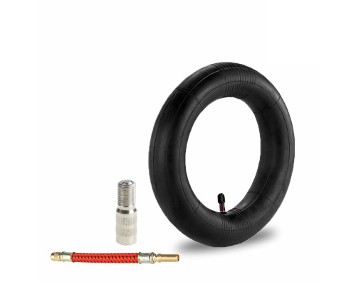 Камера для электросамоката Xiaomi, резиновая, размер  8 1/2"x 2", с удлинителем ниппеля и красным шлангом для насоса подкачки шин