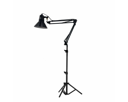 Напольная лампа с черным абажуром LB-PJ на пантографе на штативе JBH