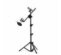 Напольная стойка для микрофона журавль MCPro-35f с держателем прищепка, пауком диаметром 2-4 см и поп-фильтром диаметром 10 см