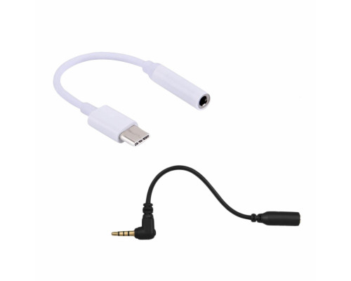 Переходники для подключения Mini Jack 3.5 mm 3 pin к разъему USB Type-C