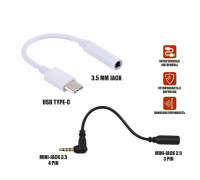 Переходники для подключения Mini Jack 3.5 mm 3 pin к разъему USB Type-C