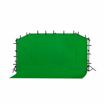 Переносной каркас c фотофоном и прищепками KF-600ZFP с регулировкой по высоте до 200 см и ширине до 600 см с возможностью поворота горизонтальной планки