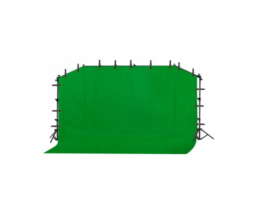 Переносной каркас c фотофоном и прищепками KF-600ZFP с регулировкой по высоте до 200 см и ширине до 600 см с возможностью поворота горизонтальной планки