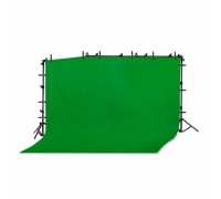 Переносной каркас для фотофона KF-450ZFP-3 с регулировкой по высоте до 200 см и ширине до 450 см с возможностью поворота горизонтальной планки c фотофоном 3х4 м и прищепками