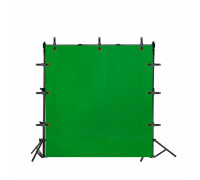 Фотофон хромакей, 1.5х2 м, на каркасе с регулировкой высоты и с прищепками