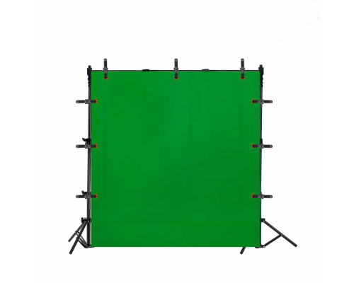 Фотофон хромакей, 1.5х2 м, на каркасе с регулировкой высоты и с прищепками