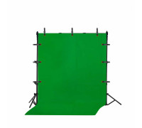 Фотофон хромакей, 1.5х3 м, на каркасе с регулировкой высоты и с прищепками