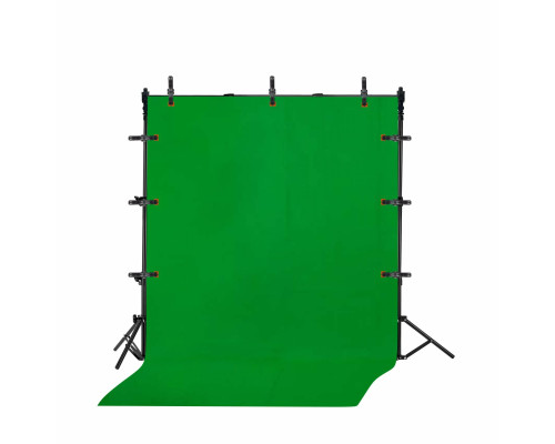 Фотофон хромакей, 1.8х3 м, на каркасе с регулировкой высоты и с прищепками