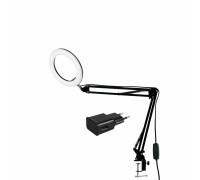 Настольная лампа светильник NBL-26A диаметром 26 см на пантографе с адаптером питания