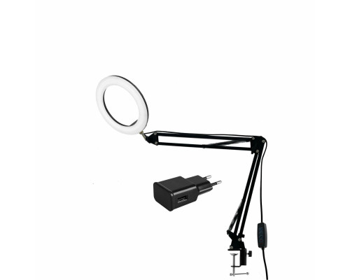 Настольная лампа светильник NBL-26A диаметром 26 см на пантографе с адаптером питания