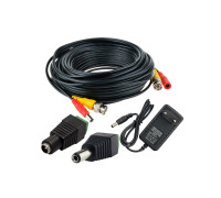 Комплект К-10 для системы видеонаблюдения: кабель BNC/DC 10 м, переходники DC(мама), DC(папа)  и блок питания