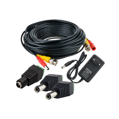 Комплект К-5.2 для системы видеонаблюдения: кабель BNC/DC 5 м, переходники DC(мама), DC(папа)  и блок питания