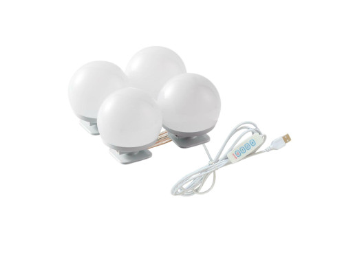 Подсветка для зеркала, 4 лампочки с регулировкой яркости