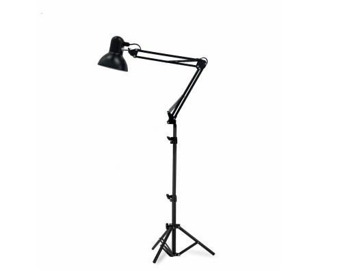 Светильник напольный, поворотный торшер FLS-B с черным абажуром