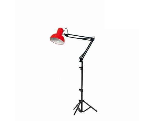 Светильник напольный, поворотный торшер FLS-R с красным абажуром