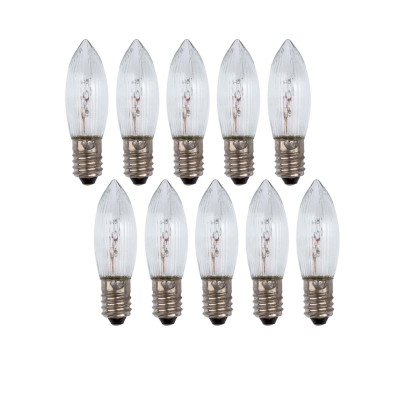 Лампа накаливания, цоколь Е10, мощность 3Вт, 10 шт