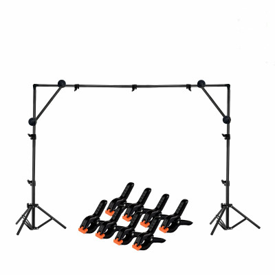 Переносной каркас для фотофона KFUP-280LS на усиленных стойках с креплением на углах против провисания, высота до 2 м и ширина до 2,80 м, с прищепками