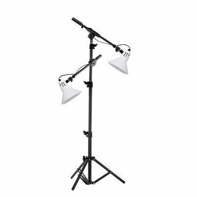 [СГП] Напольный светильник JBAW-2 с белыми абажурами на штативе JBH