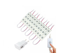 Cветодиодная подсветка SMD-10А с регулировкой яркости, лента из 10 модулей, 30 светодиодов, с адаптером питания