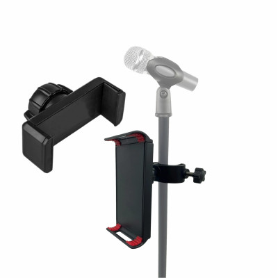 Комплект держателей для телефона и планшета от 5,7 до 18 см на шаровом креплении струбцинного зажима для штатива