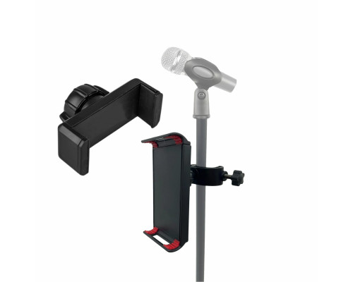 Комплект держателей для телефона и планшета от 5,7 до 18 см на шаровом креплении струбцинного зажима для штатива