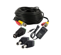 Комплект К-20.2 для системы видеонаблюдения: кабель BNC/DC 20 м, переходники DC(мама), DC(папа)  и блок питания