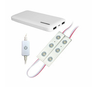 Cветодиодная подсветка SMD-2PB с регулировкой яркости, лента из 2 модулей, 6 светодиодов, с внешним аккумулятором 10000 mAh