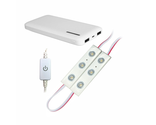 Cветодиодная подсветка SMD-2PB с регулировкой яркости, лента из 2 модулей, 6 светодиодов, с внешним аккумулятором 10000 mAh