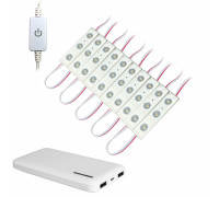 Cветодиодная подсветка SMD-10PB с регулировкой яркости, лента из 10 модулей, 30 светодиодов, с внешним аккумулятором 10000 mAh