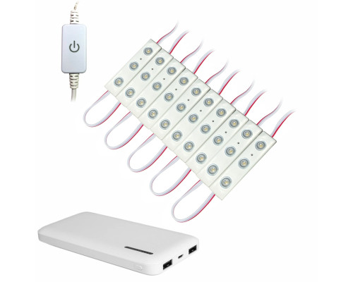 Cветодиодная подсветка SMD-10PB с регулировкой яркости, лента из 10 модулей, 30 светодиодов, с внешним аккумулятором 10000 mAh