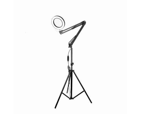 Напольная лампа лупа LN-22L на штативе JBH-U2 светодиодная, черная