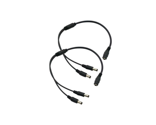 Разветвитель питания DC1-2 на два разъема DC 2.1х5.5 мм, черный, 2 шт