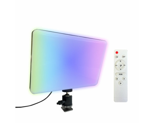 Осветитель RGB PM-26AS на пульте управления с регулировкой цвета и яркости на шарнире с адаптером холодный башмак