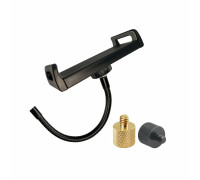 Зажим для планшета шириной до 25 см на гибком держателе, резьба 1/4, с переходниками на 3/8 и 5/8, для микрофонных стоек