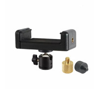 Держатель смартфона LXL-P с шарнирным креплением и переходниками на 3/8"и 5/8" для штативов и микрофонных стоек