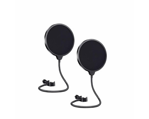 Поп-фильтр с двойным слоем нейлона для микрофона, диаметр 10 см, 2 шт