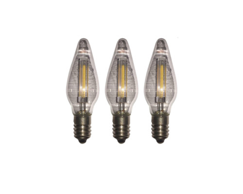 Комплект светодиодных лампочек LED -3 в виде свечи с цоколем Е10, 3 шт