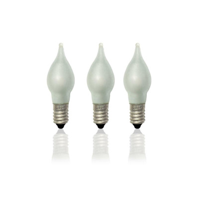 Комплект матовых лампочек LED в виде пламени с цоколем Е10, 3 шт