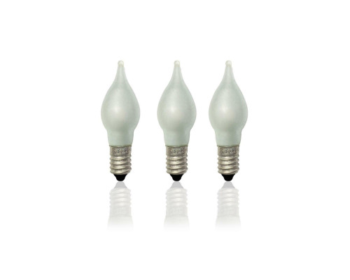 Комплект матовых лампочек LED в виде пламени с цоколем Е10, 3 шт