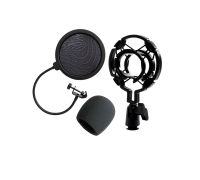 Комплект для микрофона: держатель паук P1, поп-фильтр 15,5 см и поролоновая ветрозащита