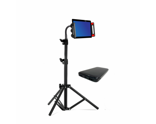 Напольная стойка штатив JBH-G18PB с держателем для телефона и планшета 11.5-18 см и внешним аккумулятором