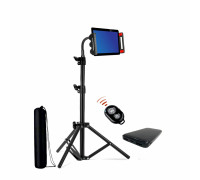 Напольная стойка штатив JBH-G18PBKS с держателем для телефона и планшета 11.5-18 см, сумкой для переноски, кнопкой Bluetooth и внешним аккумулятором