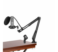 Настольная стойка NB-PP10 для микрофона пантограф с держателем паук P1 и поп-фильтром 10 см