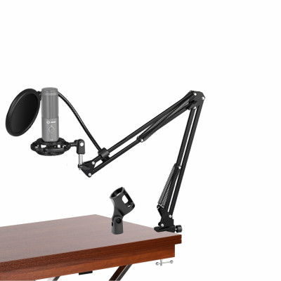 Настольная стойка NB-PP10 для микрофона пантограф с держателем паук P1 и поп-фильтром 10 см