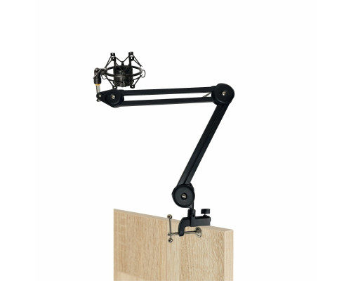 Настольная стойка PT2S-01MP пантограф с держателем для микрофона паук металлический на усиленной струбцине для вертикального и горизонтального крепления